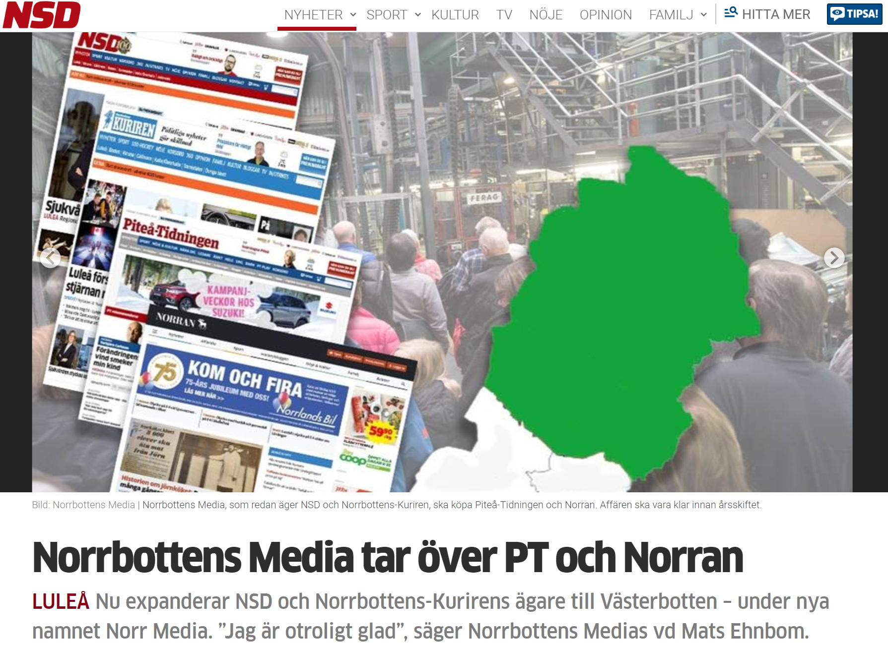 Kommentar: Norrbottens Media köper Piteå-Tidningen och Norran